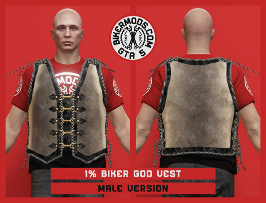 1% Biker God Vest (Male) Brown and Black Trim