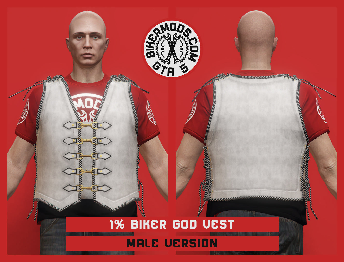 1% Biker God Vest (Male) White