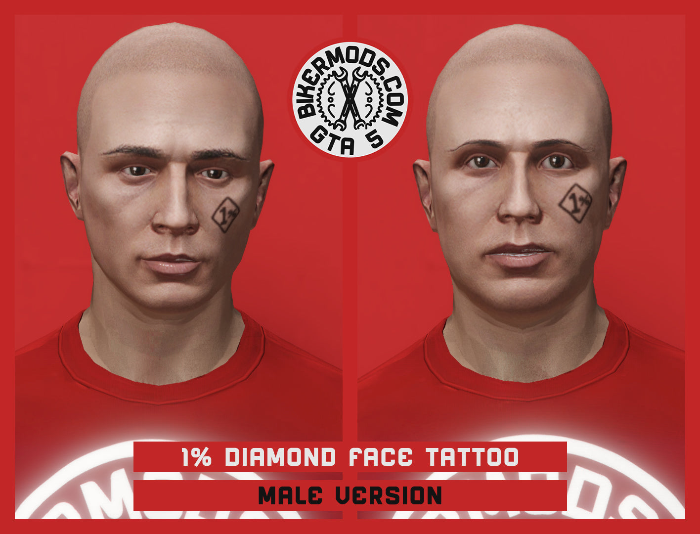 1% Diamond Face Tattoo