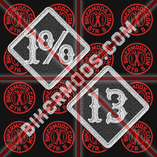 1% and 13 Patch Set (Black and White)