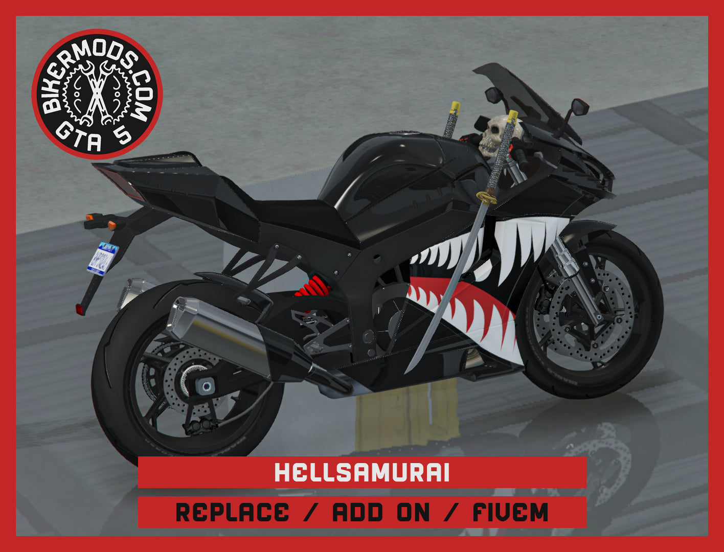 Hell Samurai Bike (Replace / Add On / FiveM) 269k Poly