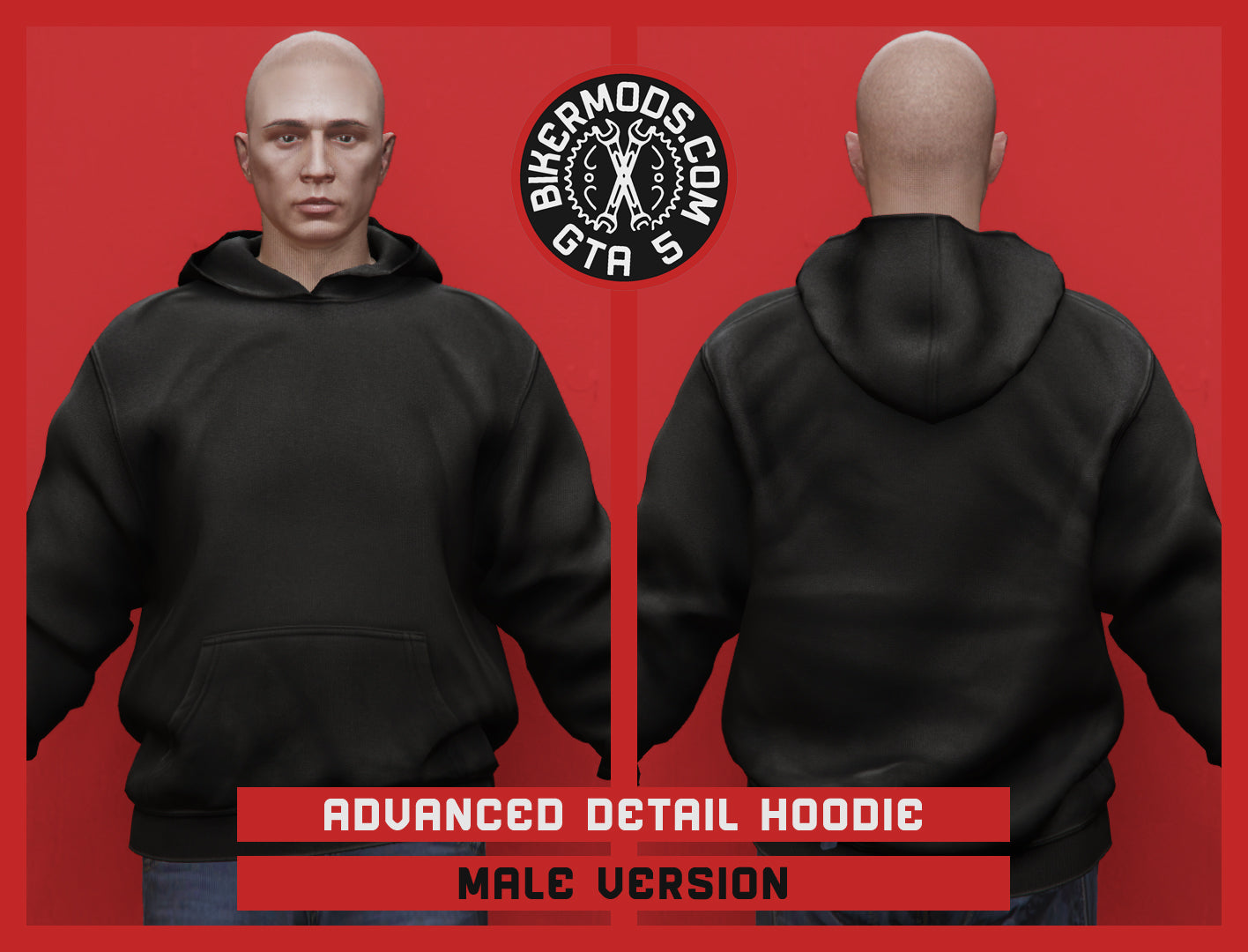 Advanced Detail Black Hoodie (Male)