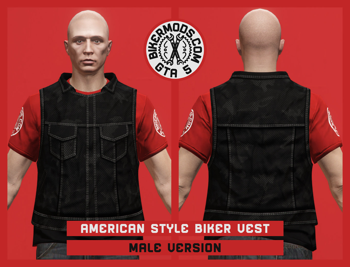American Style Biker Vest (Male) Standard Length