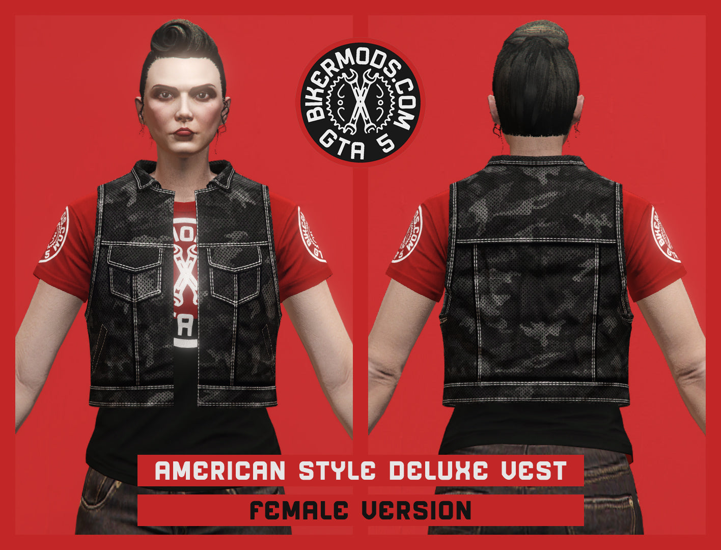 American Style Deluxe Biker Vest (Female) Open Style