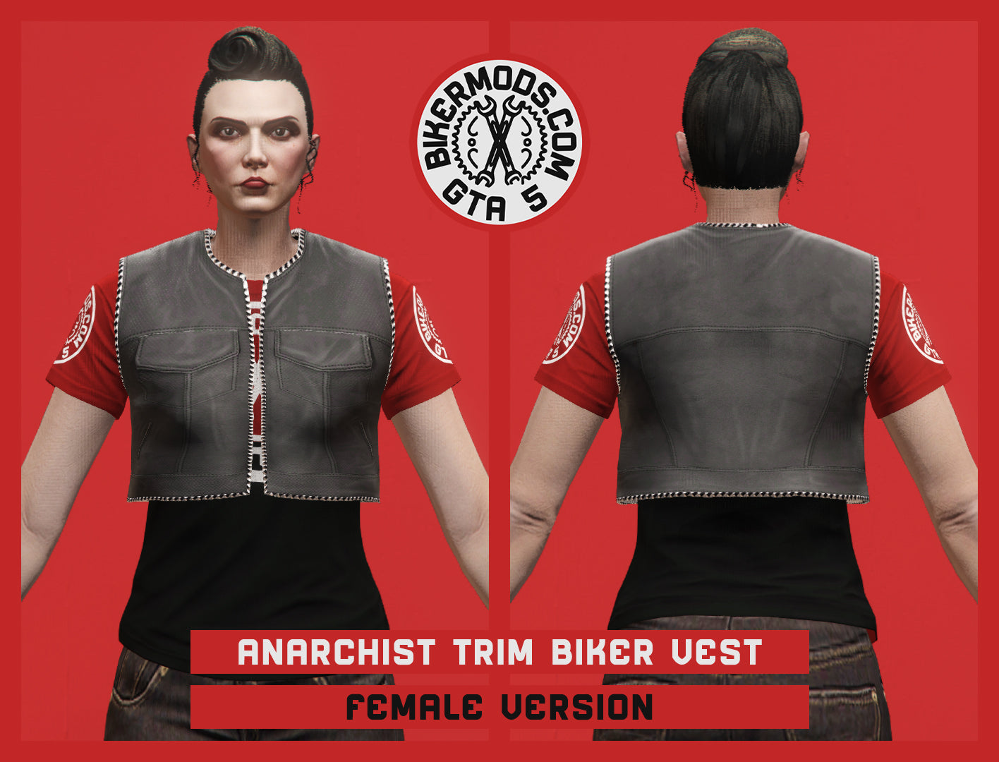 Anarchist Trim Biker Vest (Female) Slim Style