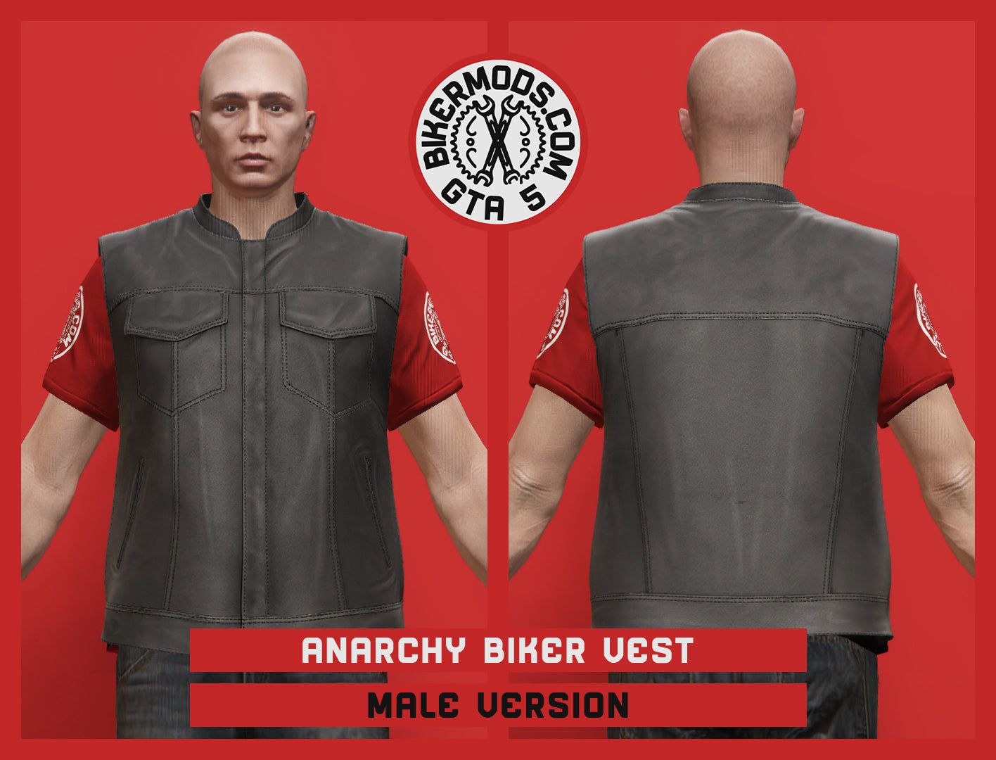 Anarchy Biker Vest (Male) Closed Style