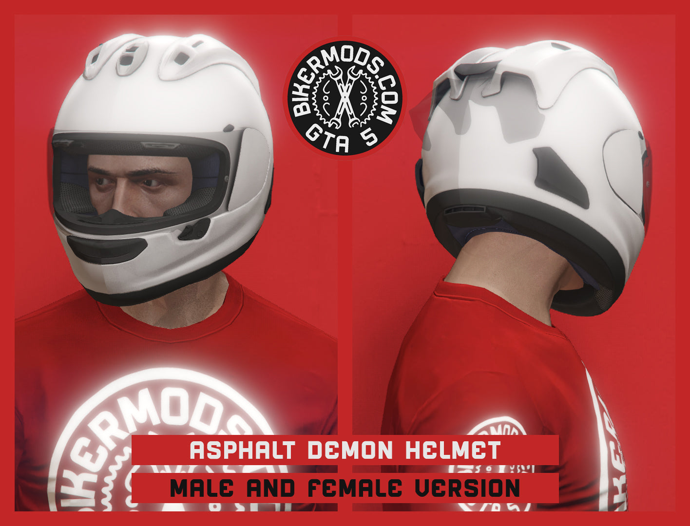 Asphalt Demon Biker Full Face Helmet (Closed Transparent Visor)