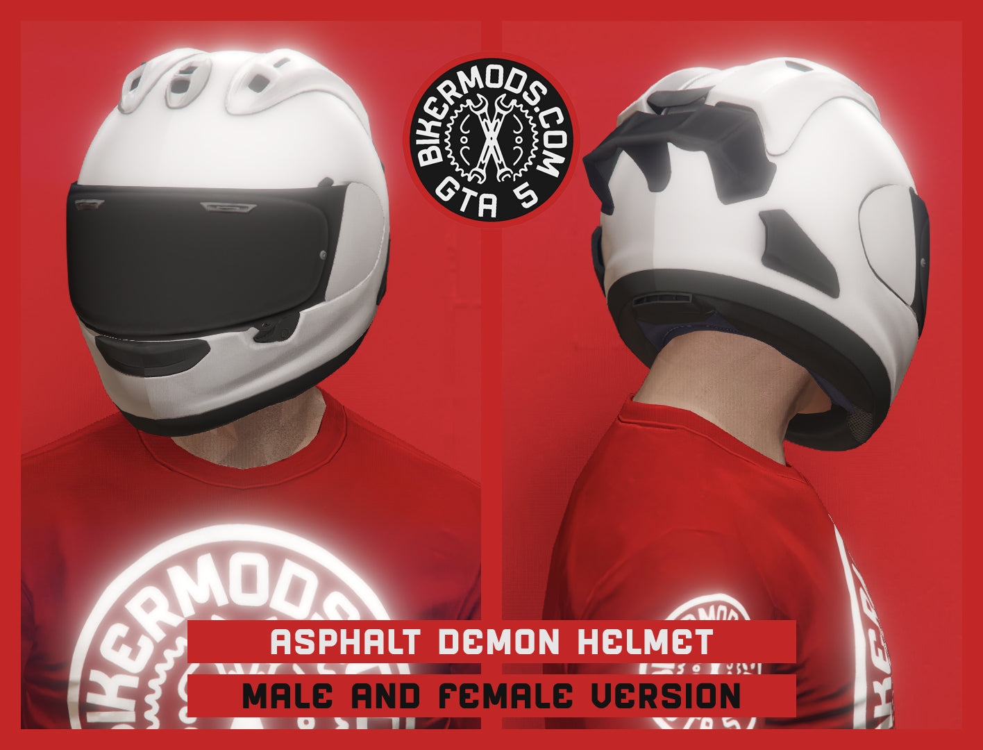 Asphalt Demon Biker Full Face Helmet (Closed Visor)