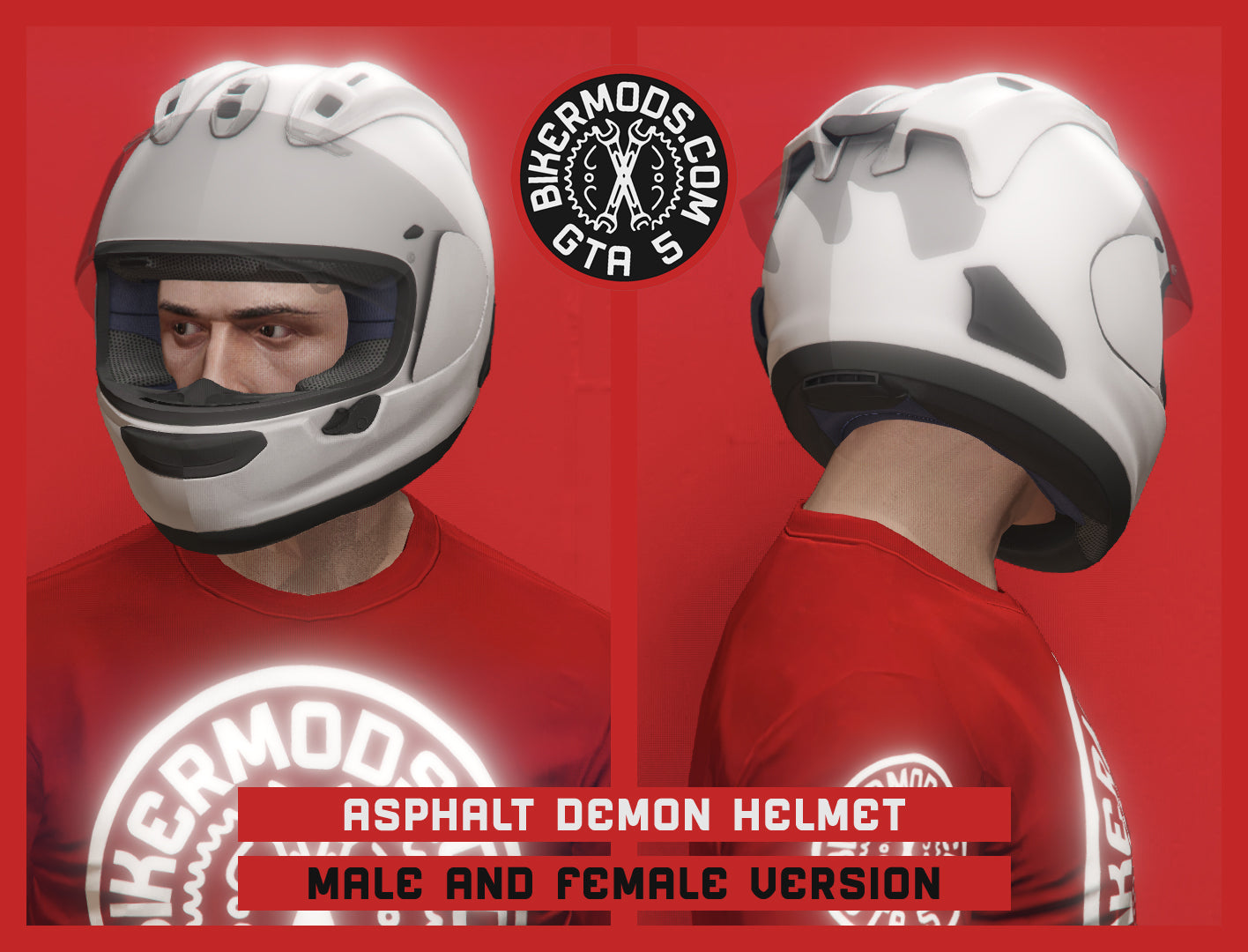 Asphalt Demon Biker Full Face Helmet (Open Transparent Visor)
