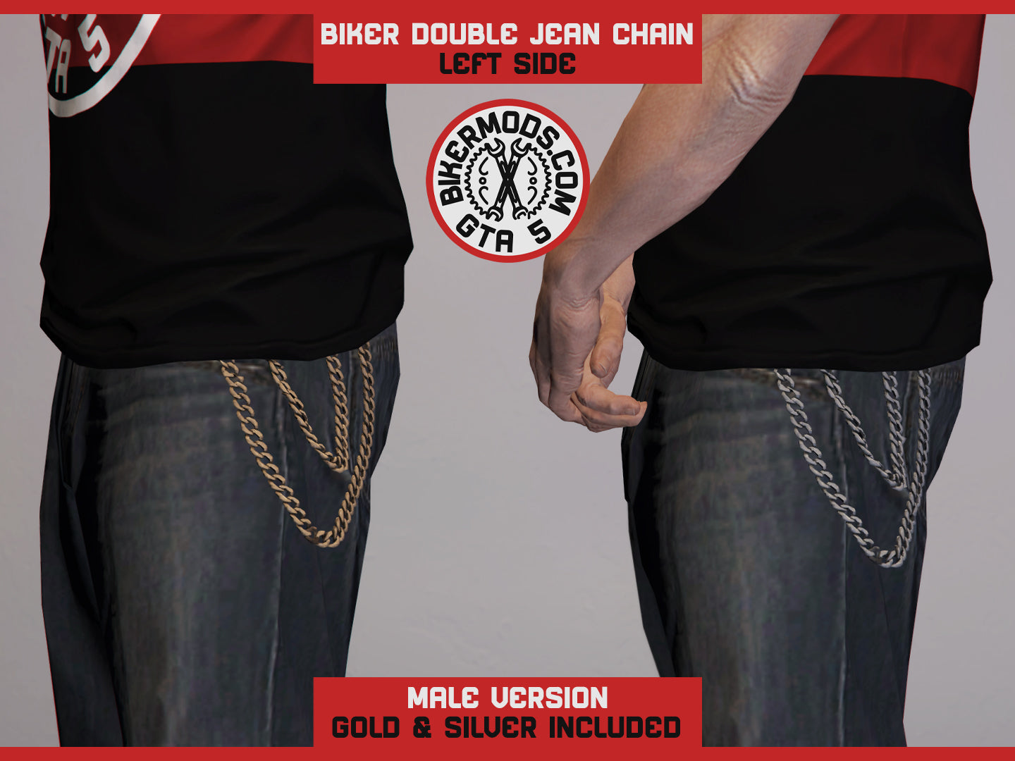 Biker Double Jean Chain (Left)