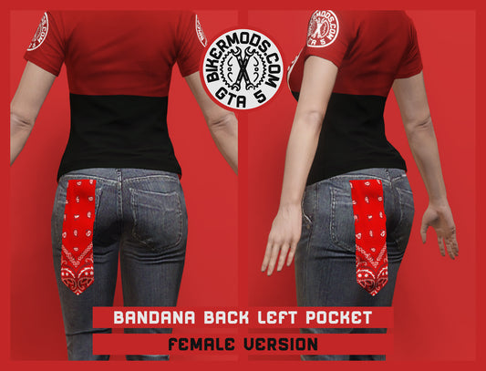 Bandana Back Left Pocket (Female) 15 Colors Included