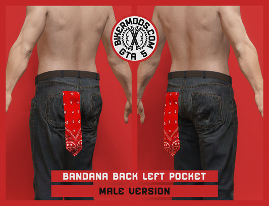 Bandana Back Left Pocket (Male) 15 Colors Included