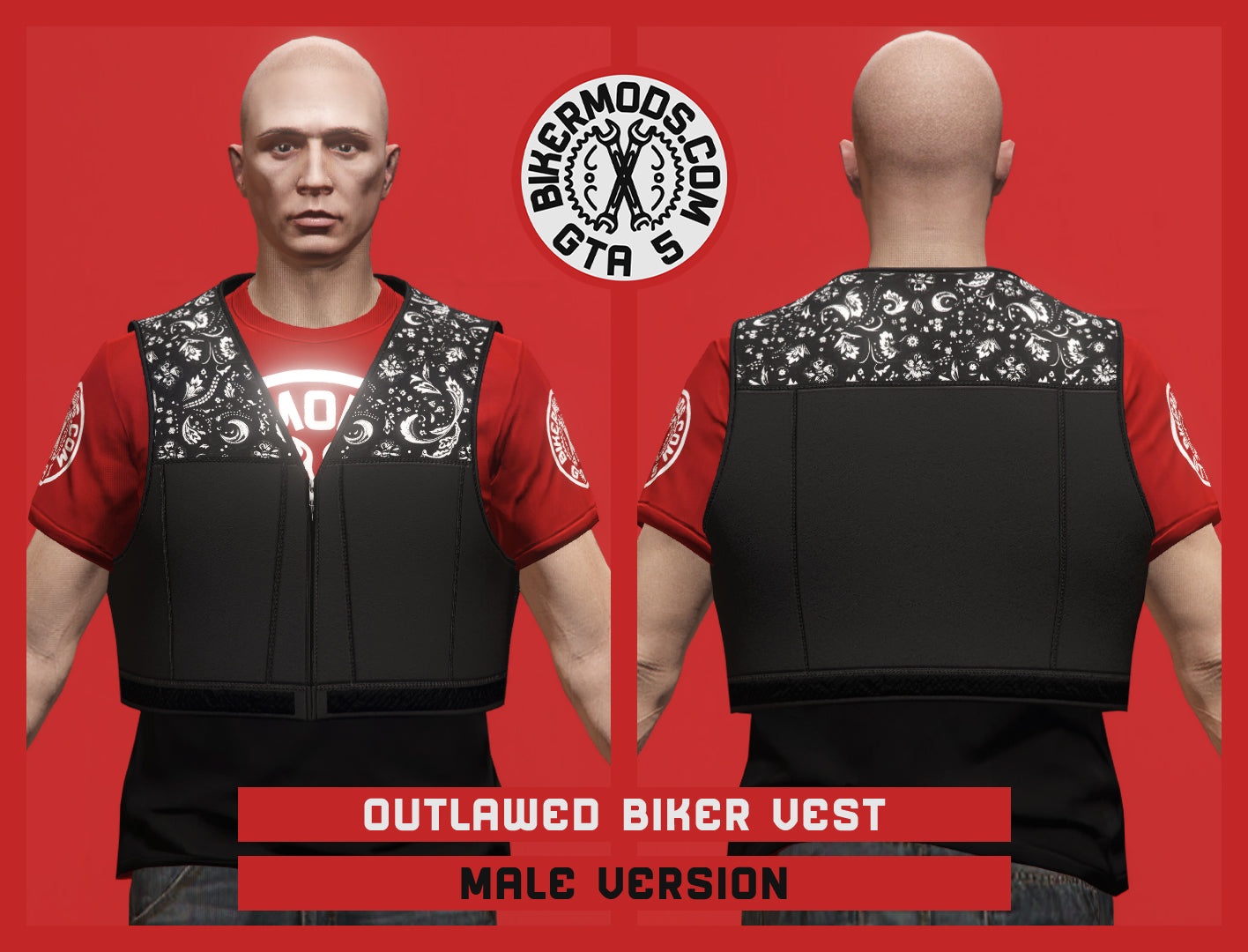 Bandana Outlawed Biker Vest (Male)