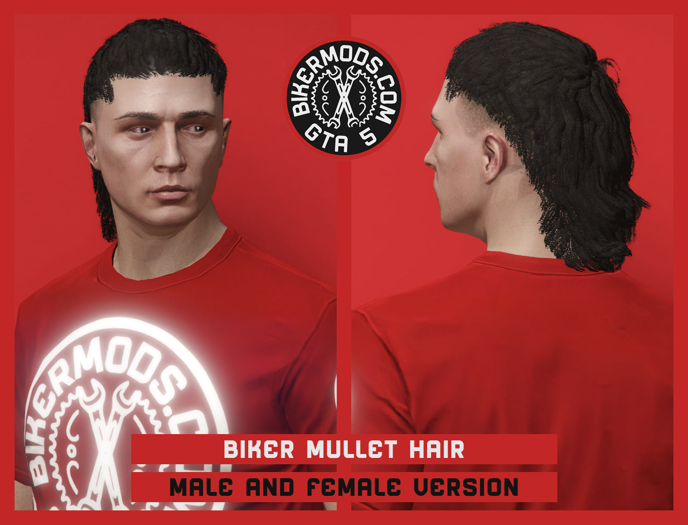 Biker Long Mullet Hair