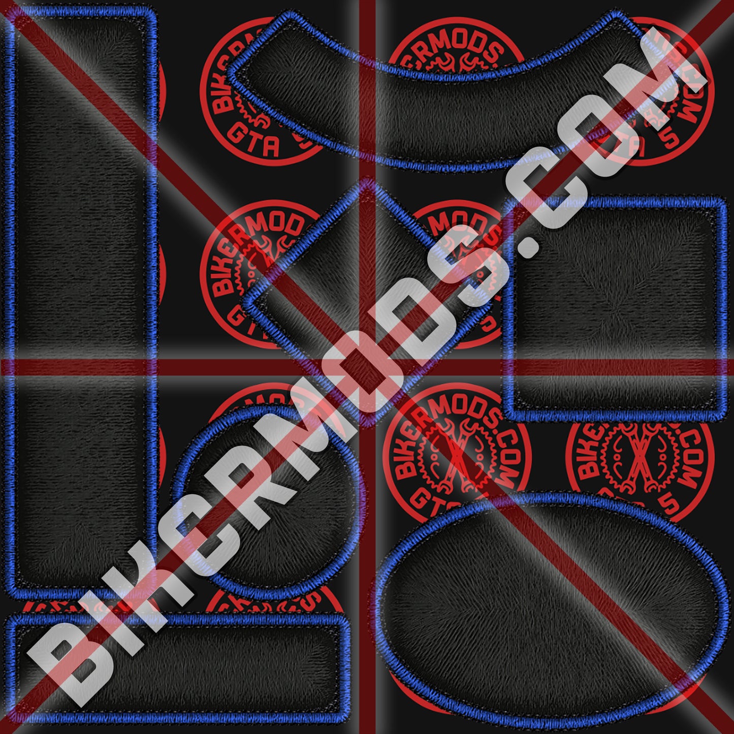 Biker Shapes Pack (Black / Blue)