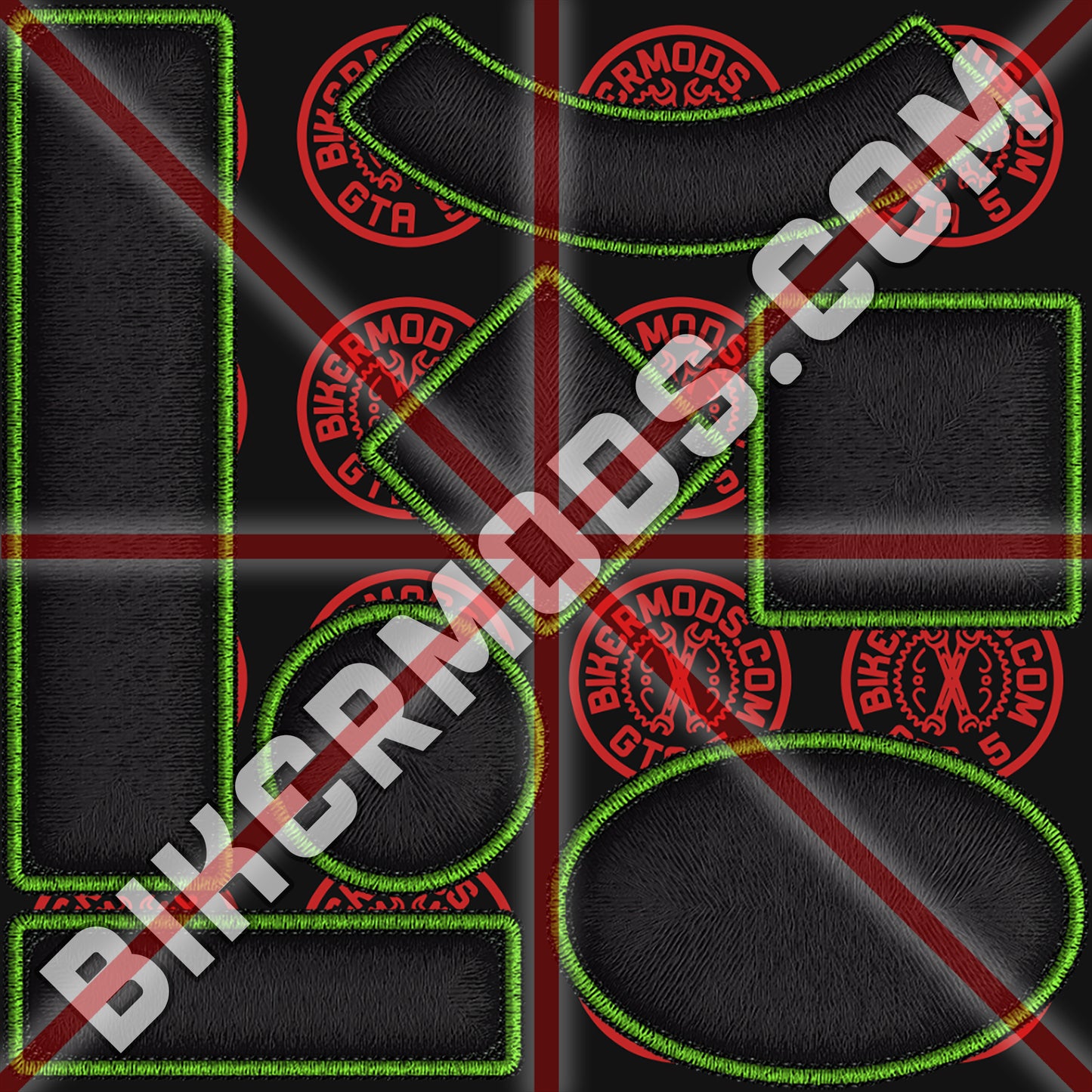 Biker Shapes Pack (Black / Lime Green)