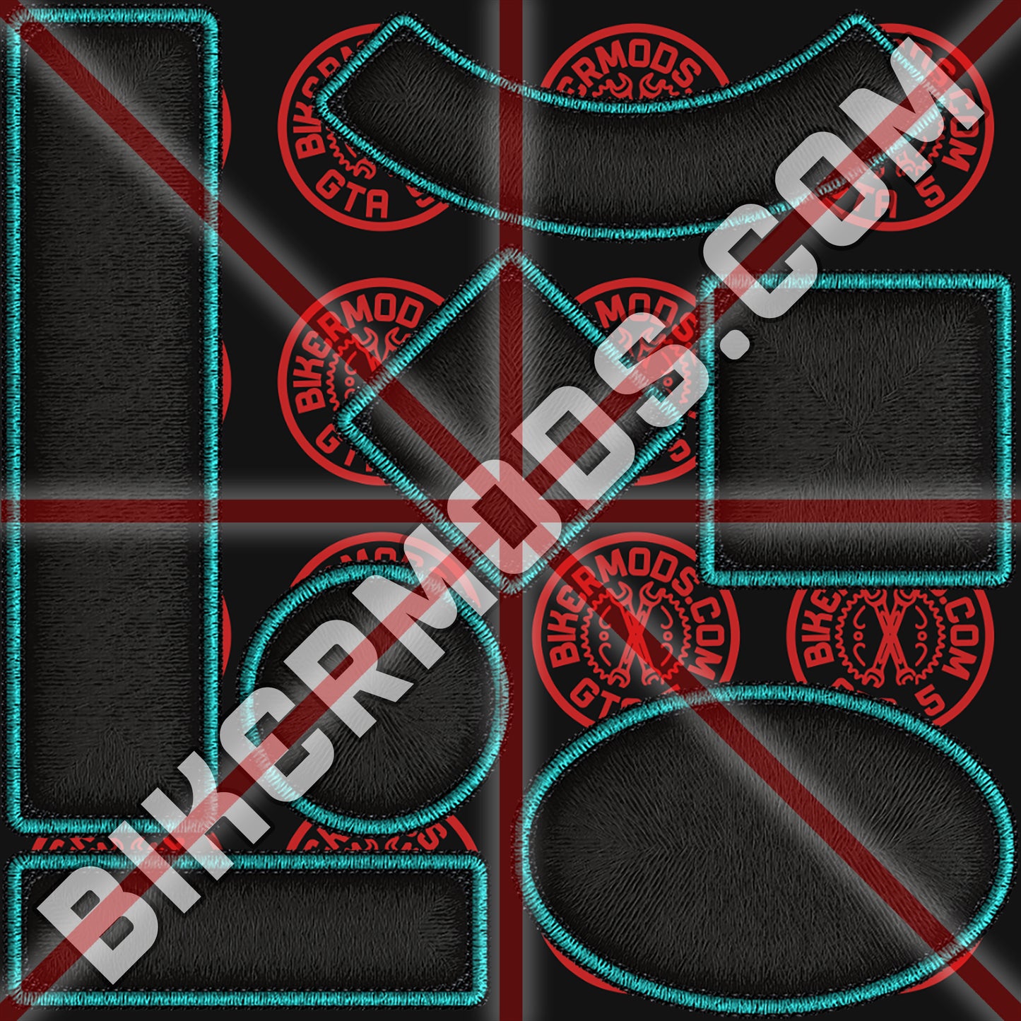 Biker Shapes Pack (Black / Teal)