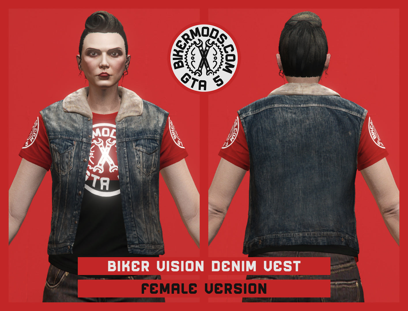 Biker Vision Denim Vest (Female)