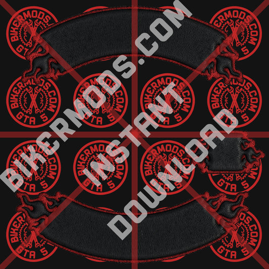 Blank Patch Set (Black / Red) Flame Style