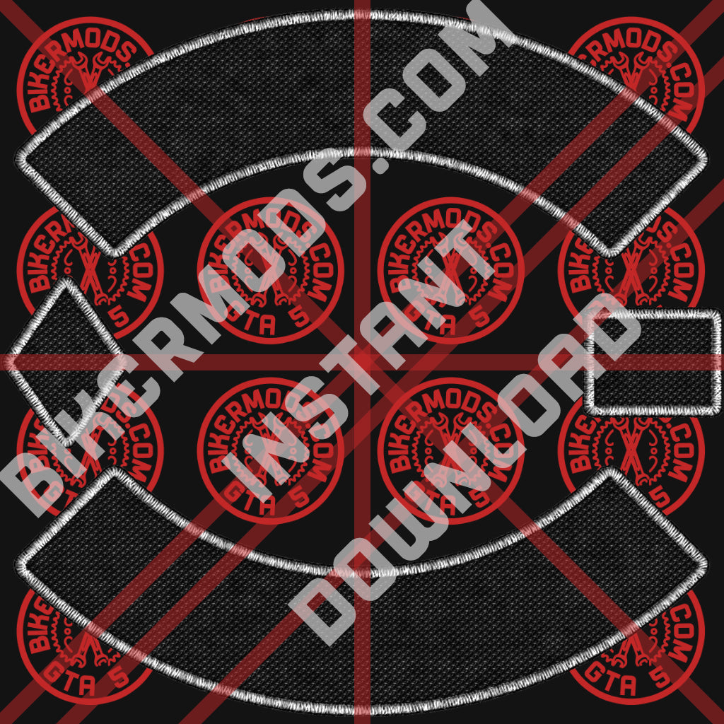 Blank Patch Set (White) Textured Black Style