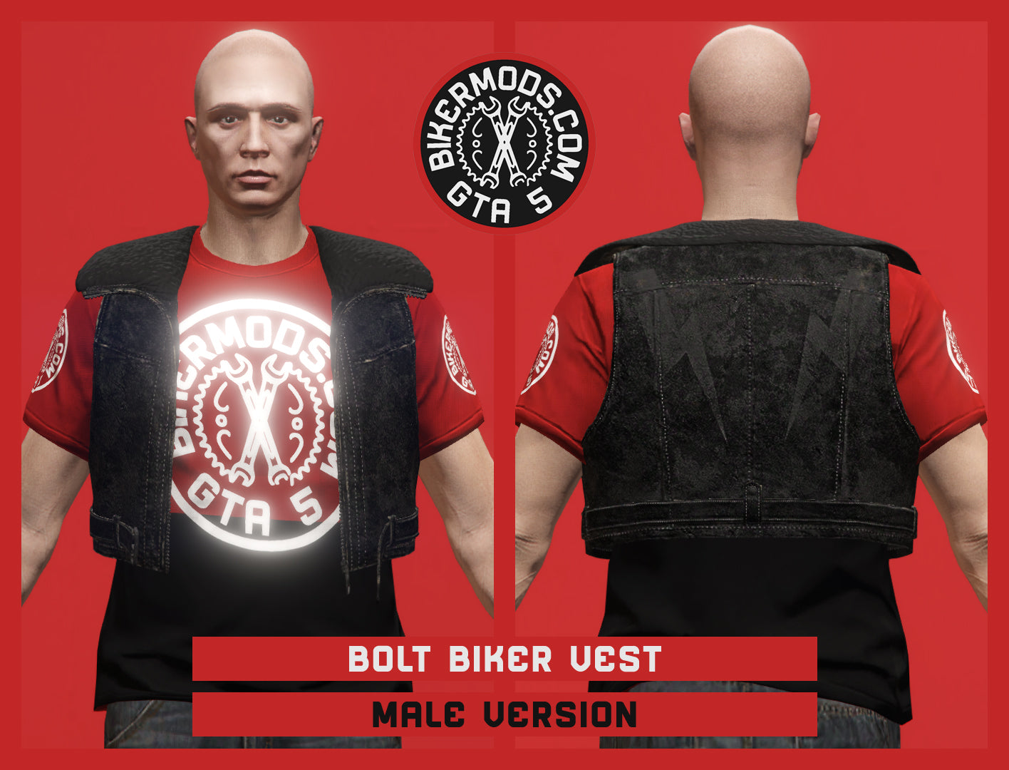 Bolt Biker Vest (Male)