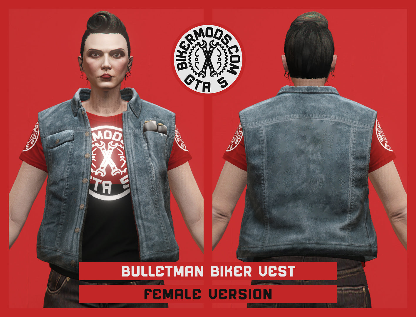 Bulletman Blue Biker Vest (Female)