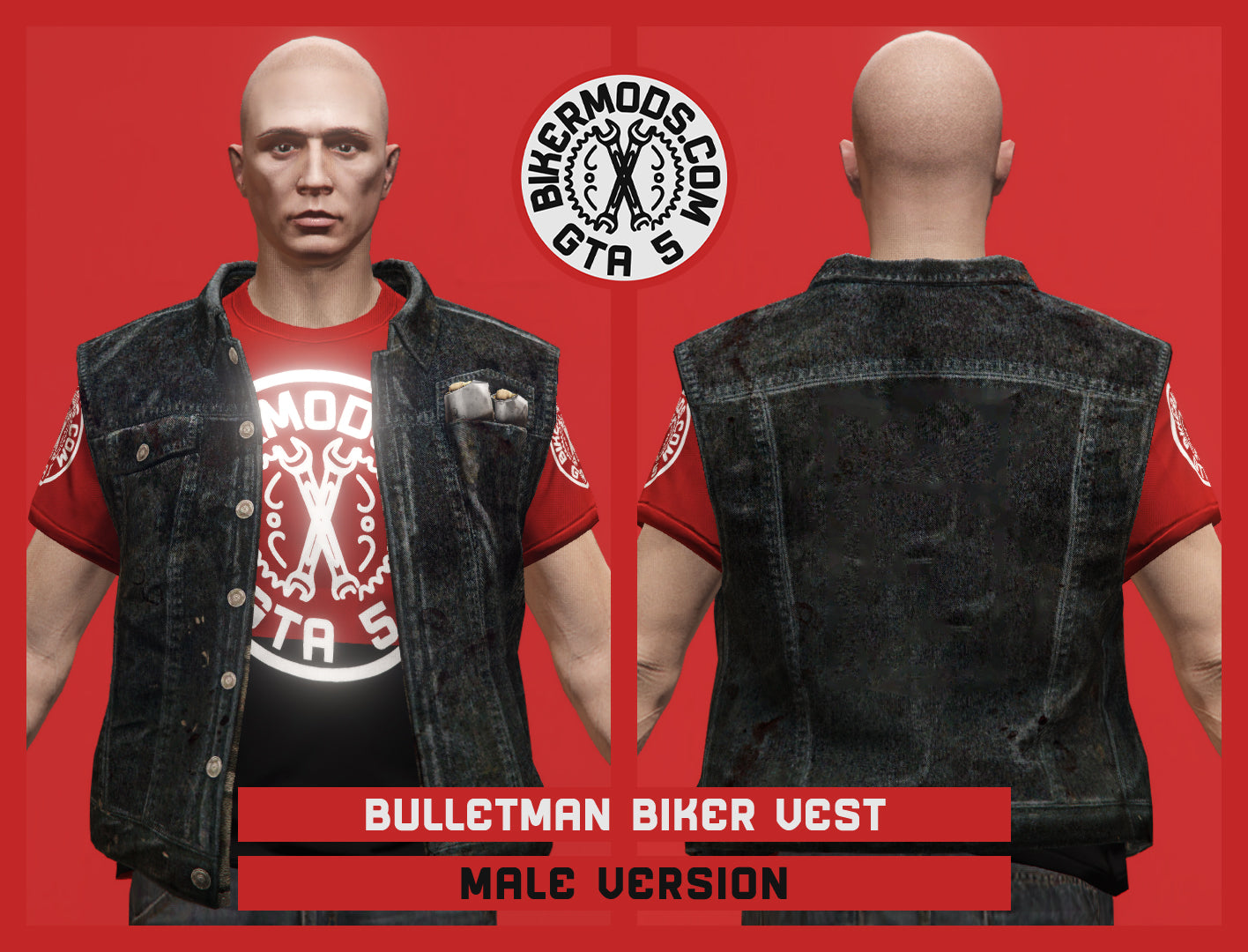 Bulletman Worn Biker Vest (Male)