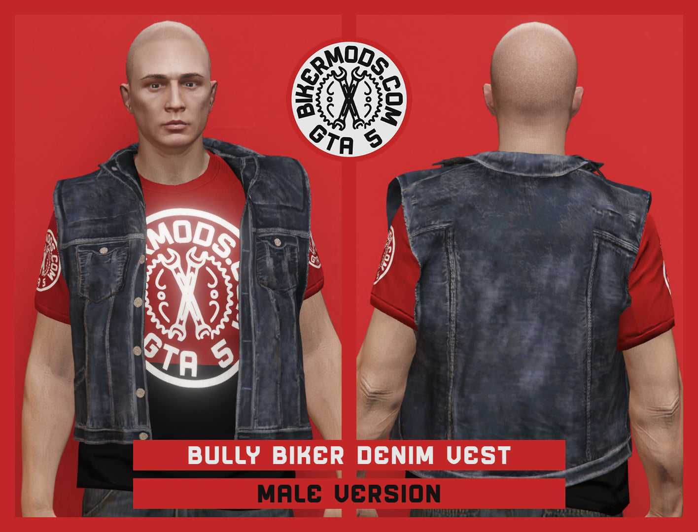Bully Biker Denim Vest (Male)