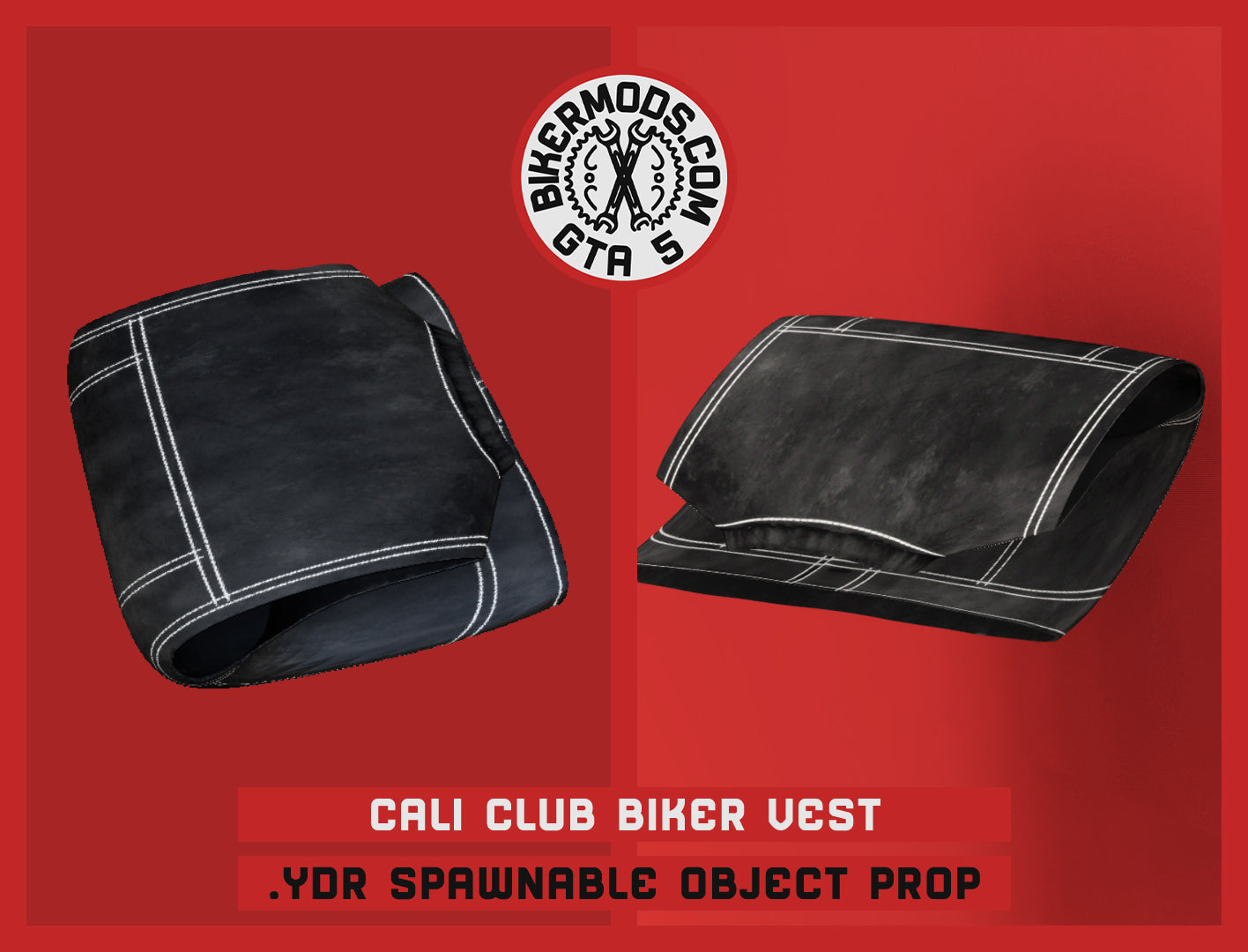 Cali Club Biker Vest Folded Prop