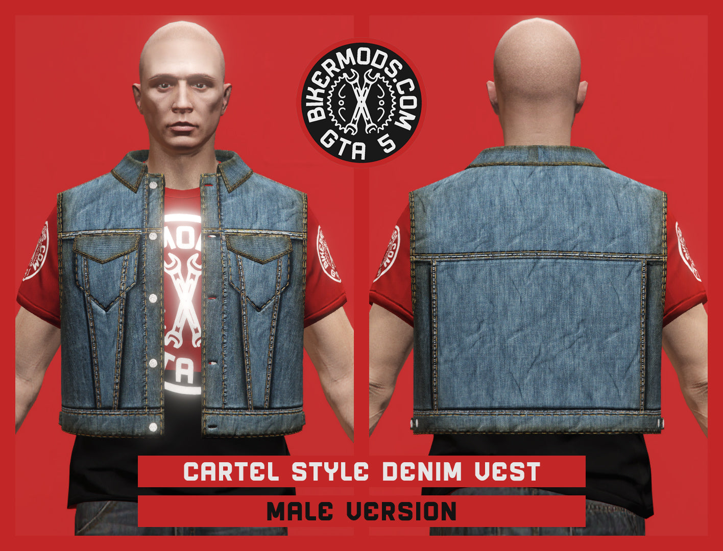 Cartel Style Denim Vest (Male)