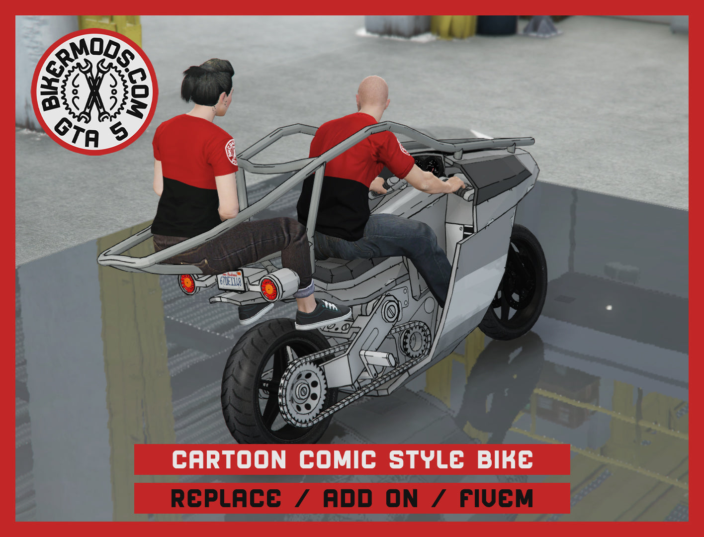 Cartoon Comic Style Bike (Replace / Add On / FiveM) 57k Poly