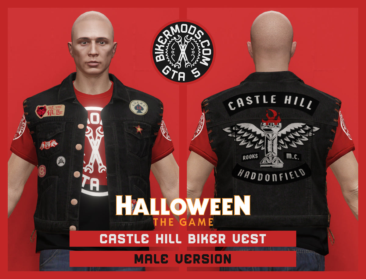 Castle Hill Dark Style Biker Vest (Male) Halloween The Game