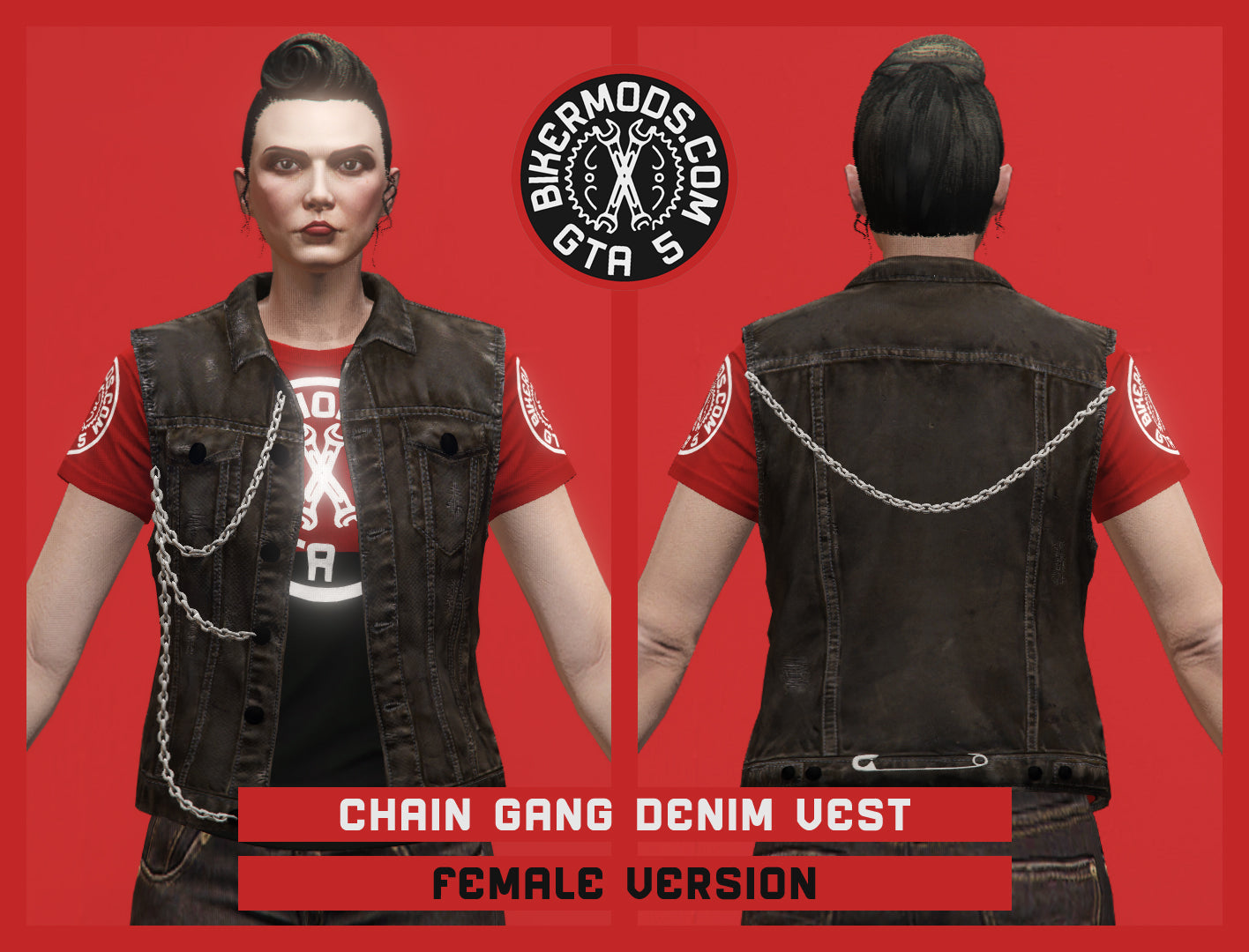 Chain Gang Brown Denim Vest (Female)