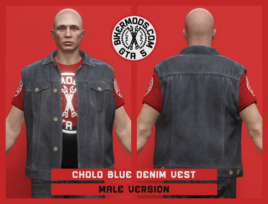 Cholo Blue Denim Vest (Male)