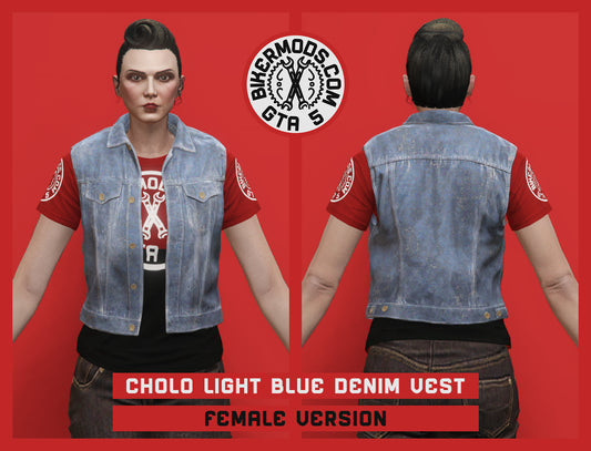 Cholo Light Blue Denim Vest (Female)