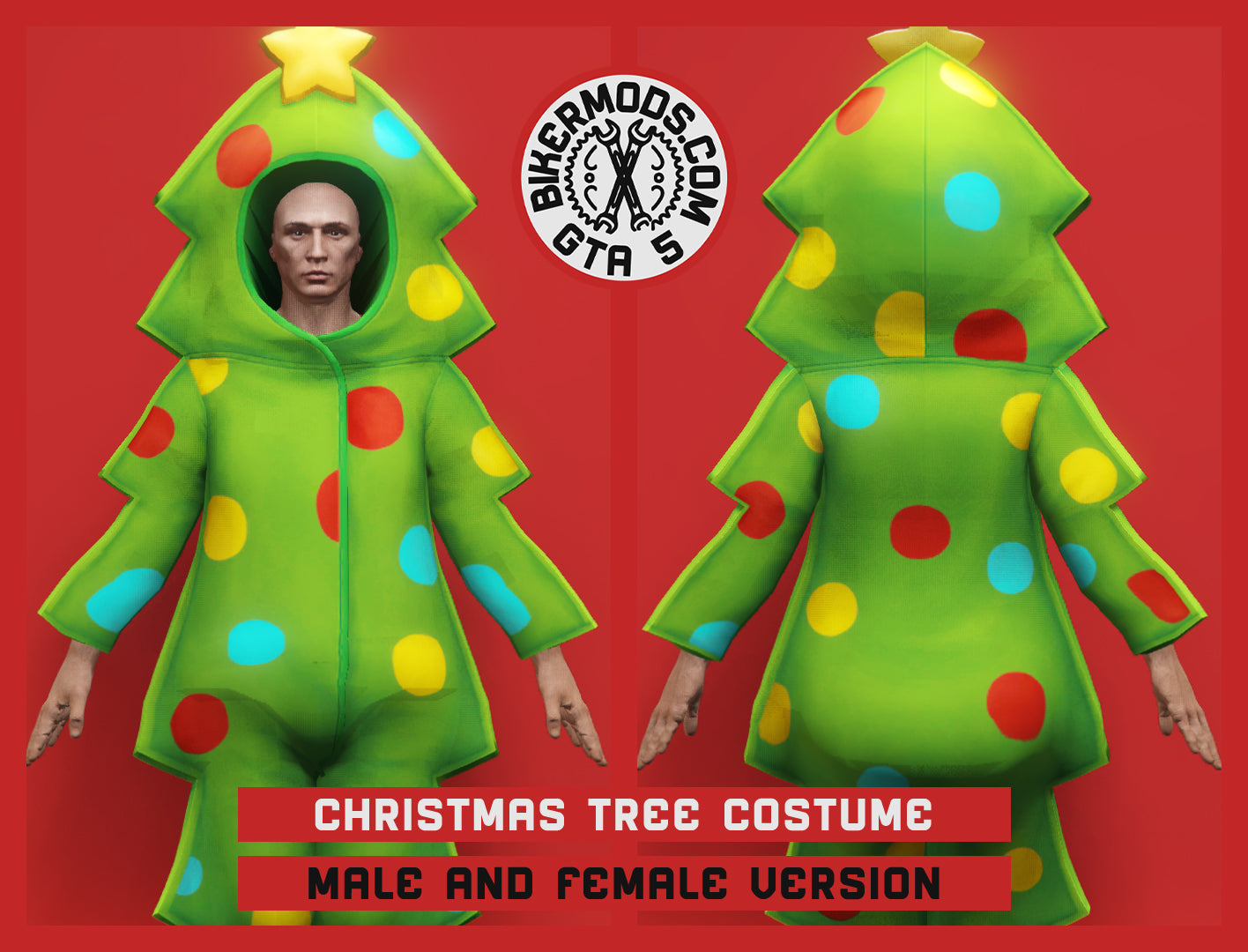 Christmas Xmas Tree Costume (Green with Dots)