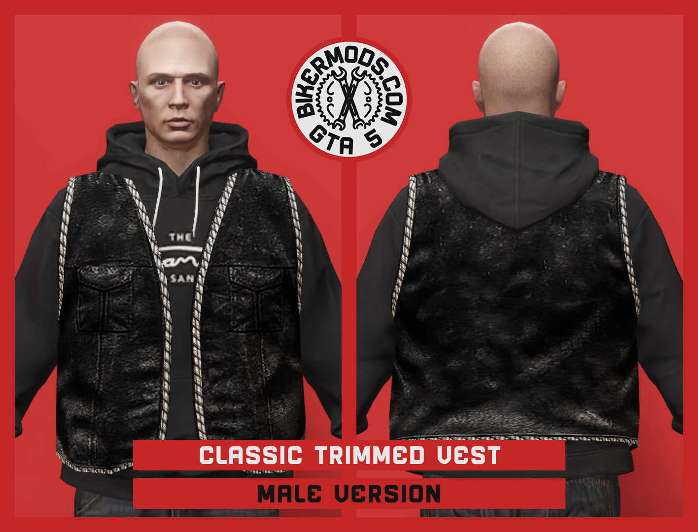 Classic Trimmed Vest (Male) Hoodie Fit