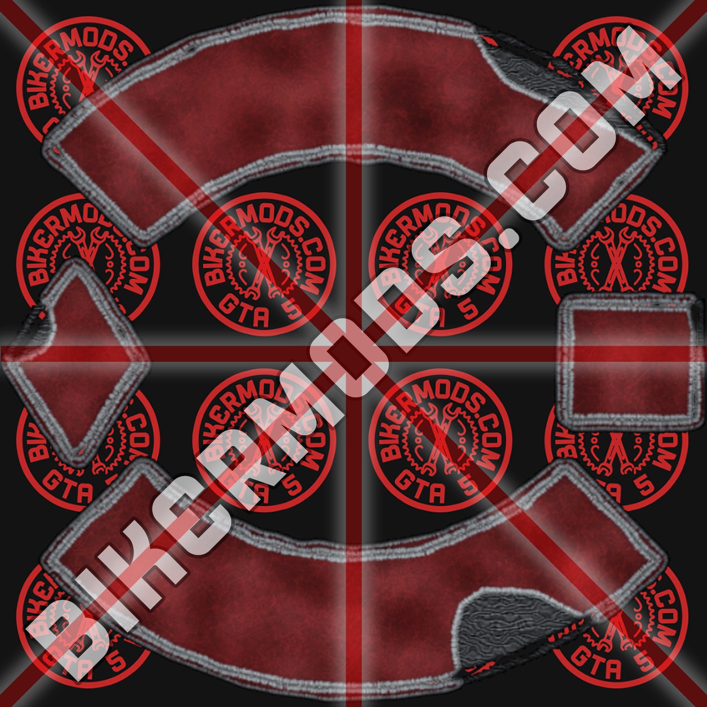 Club Patch Starter Pack (Red) Canvas Worn Ripped Style