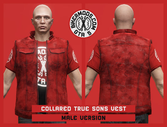 Collared True Sons Vest (Male) Red Style