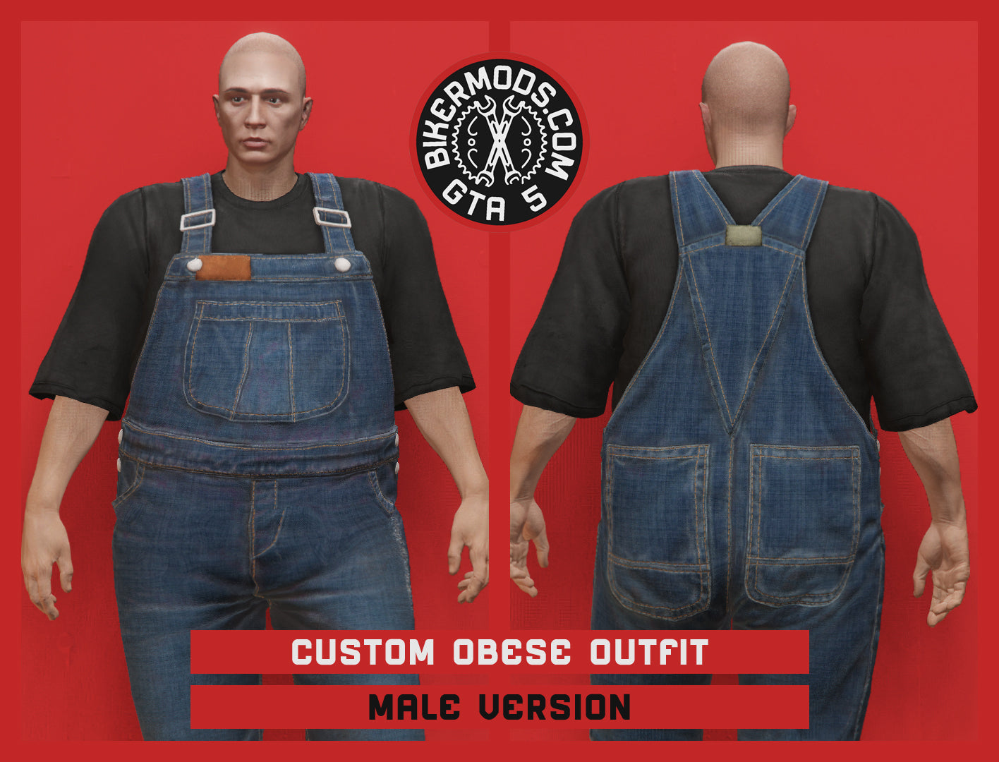 Custom Obese Outfit (Male) Black Undershirt Style