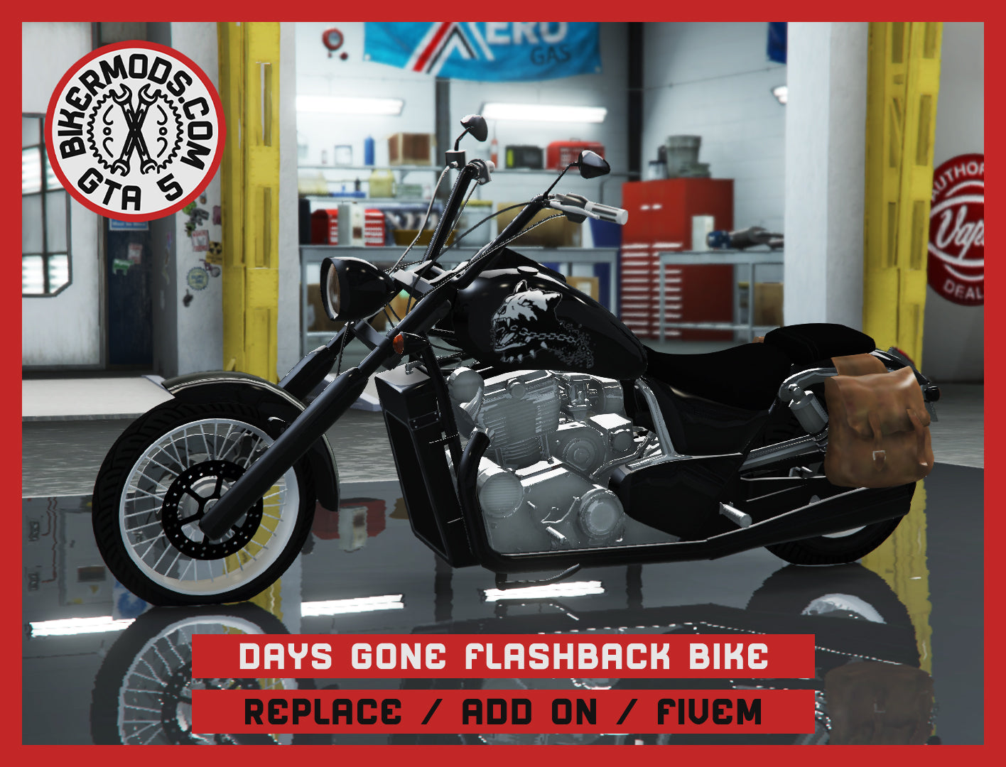 Flashback Bike from Video Game: "DAYS GONE" (Replace / Add On / FiveM) 47k Poly