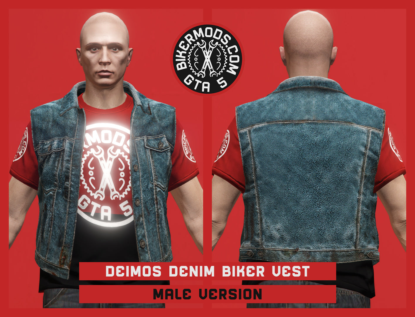 Deimos Denim Biker Vest (Male)