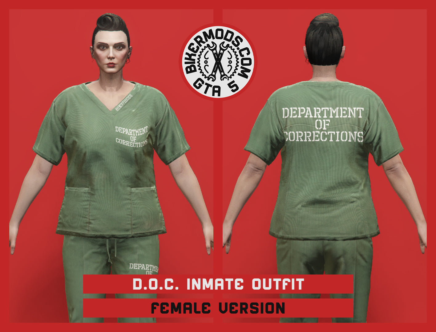 Department of Corrections Prison Inmate Outfit (Female) Green