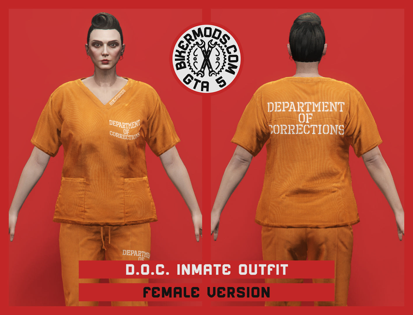 Department of Corrections Prison Inmate Outfit (Female) Orange