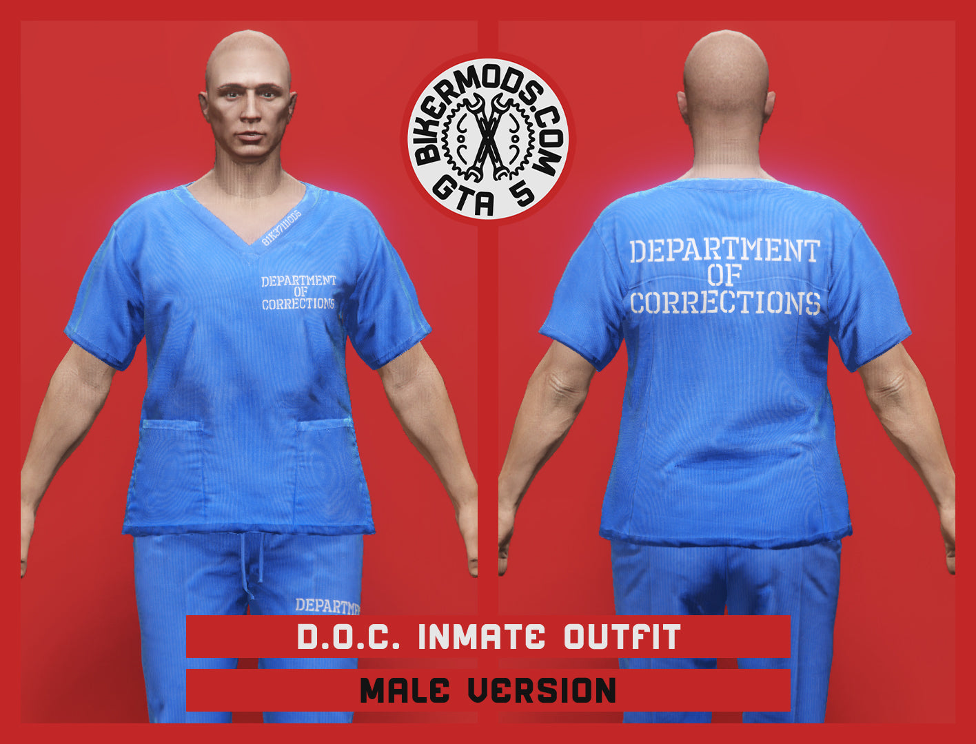 Department of Corrections Prison Inmate Outfit (Male) Blue