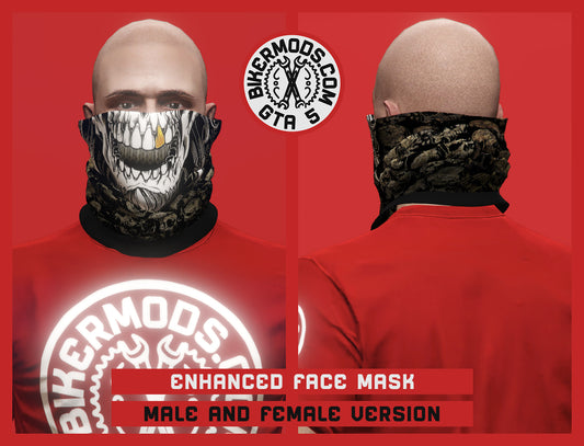 Enhanced Biker Face Mask (New Model) Rich Skull Style