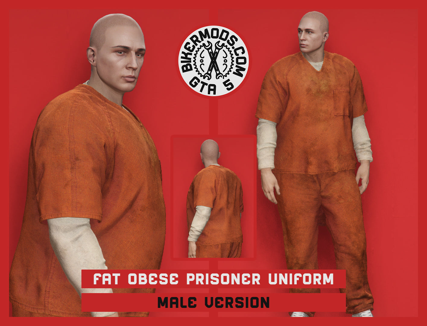 Fat Obese Prisoner Inmate Uniform (Male) Long Sleeve Style