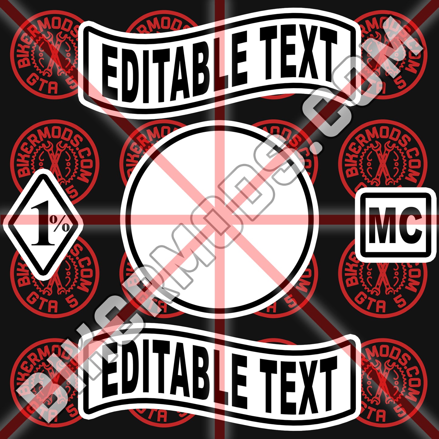 Flag Banner Style Motorcycle Club Creator Template (Photoshop PSD File) Easy to Edit the Text Yourself!