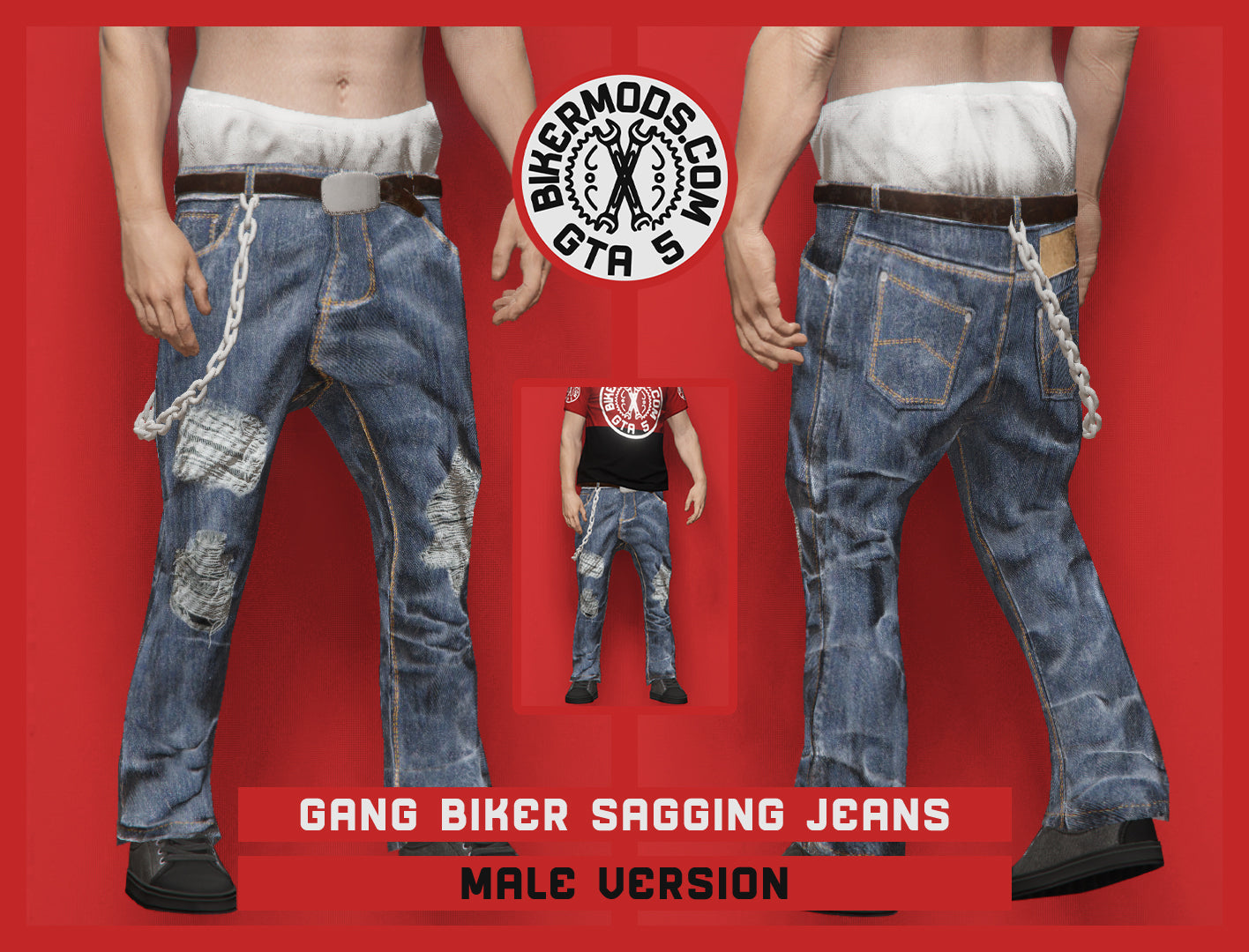 Gang Biker Sagging Jeans (Male)