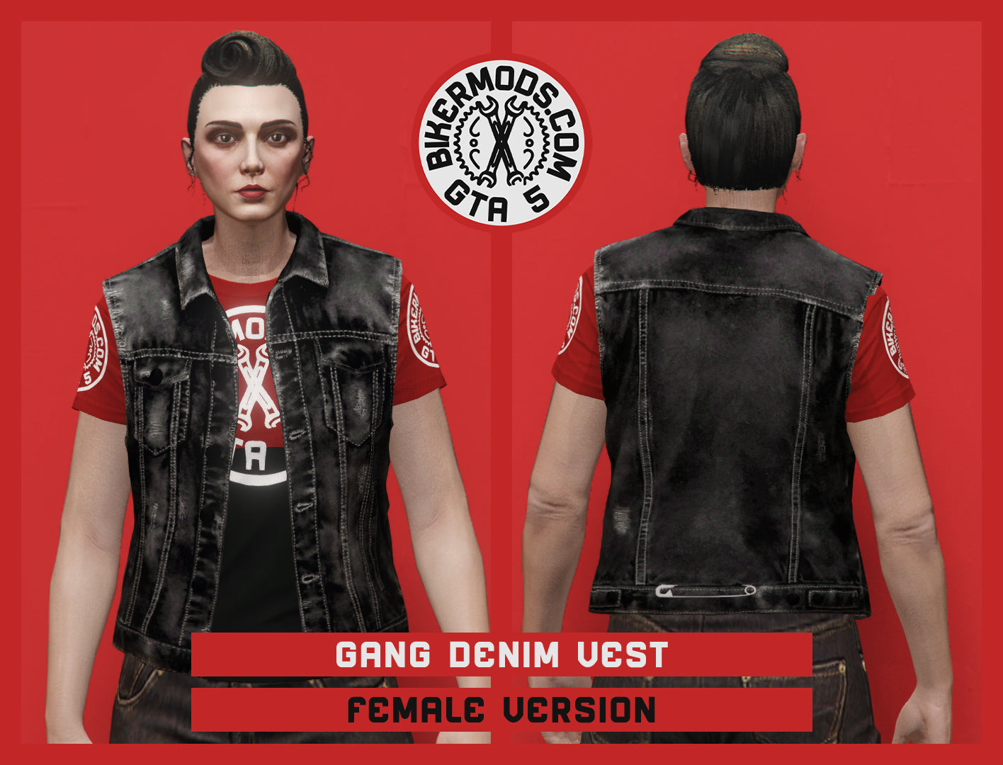 Gang Black Denim Vest (Female)